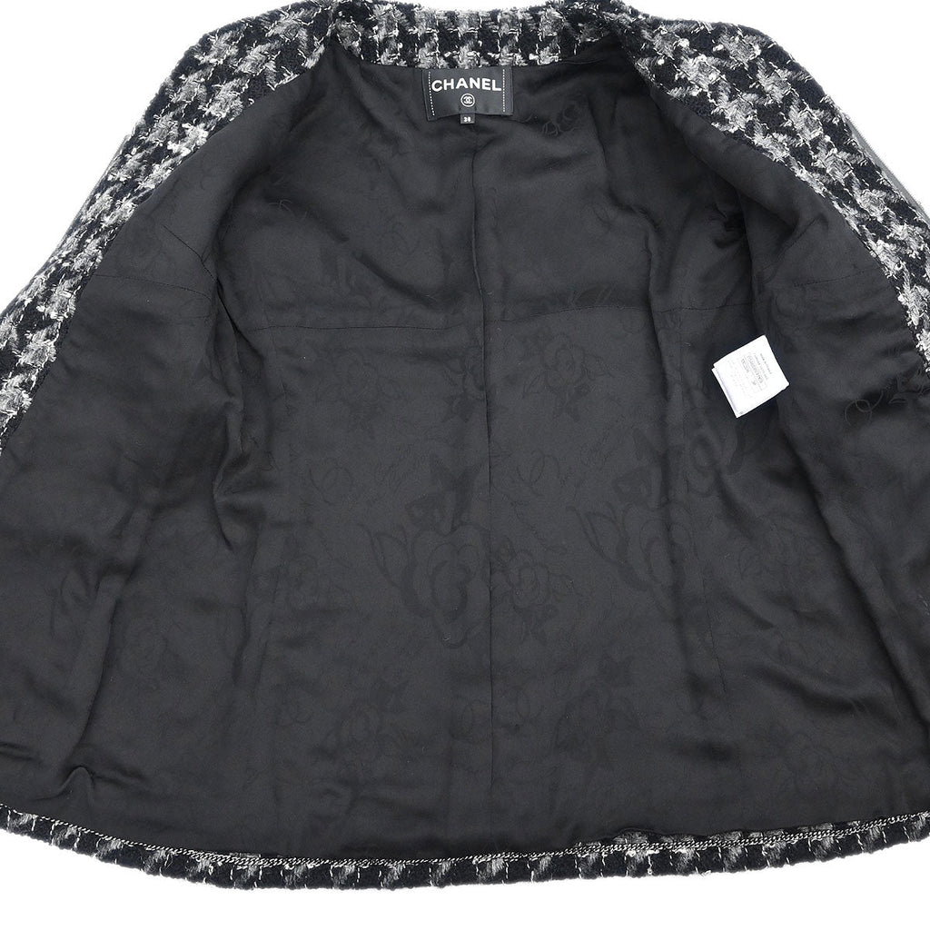 Chanel 2017 Tweed Setup Suit Jacket Skirt Black #38