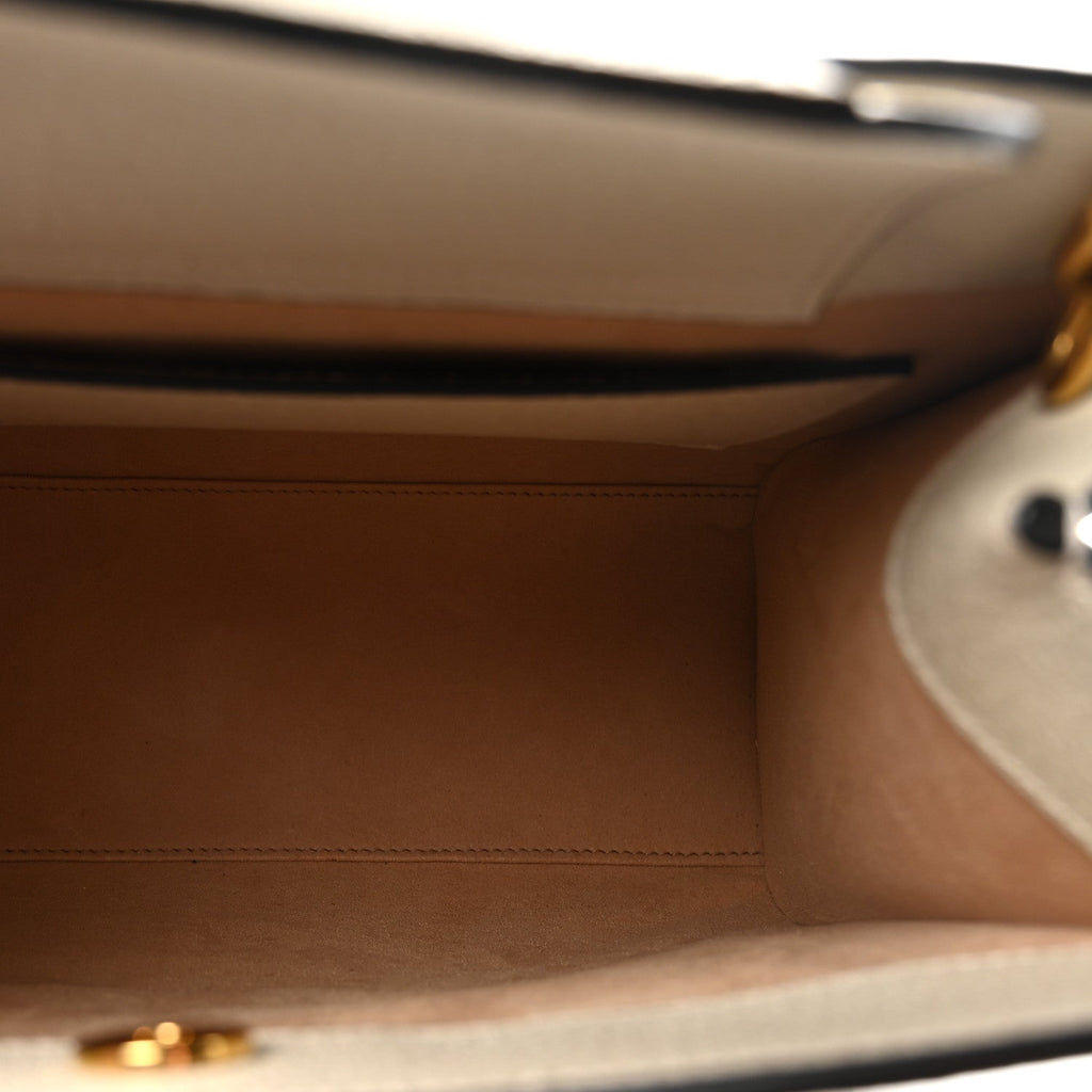 Gucci Wonka Grain Calfskin Small Diana Tote Bag Mystic White