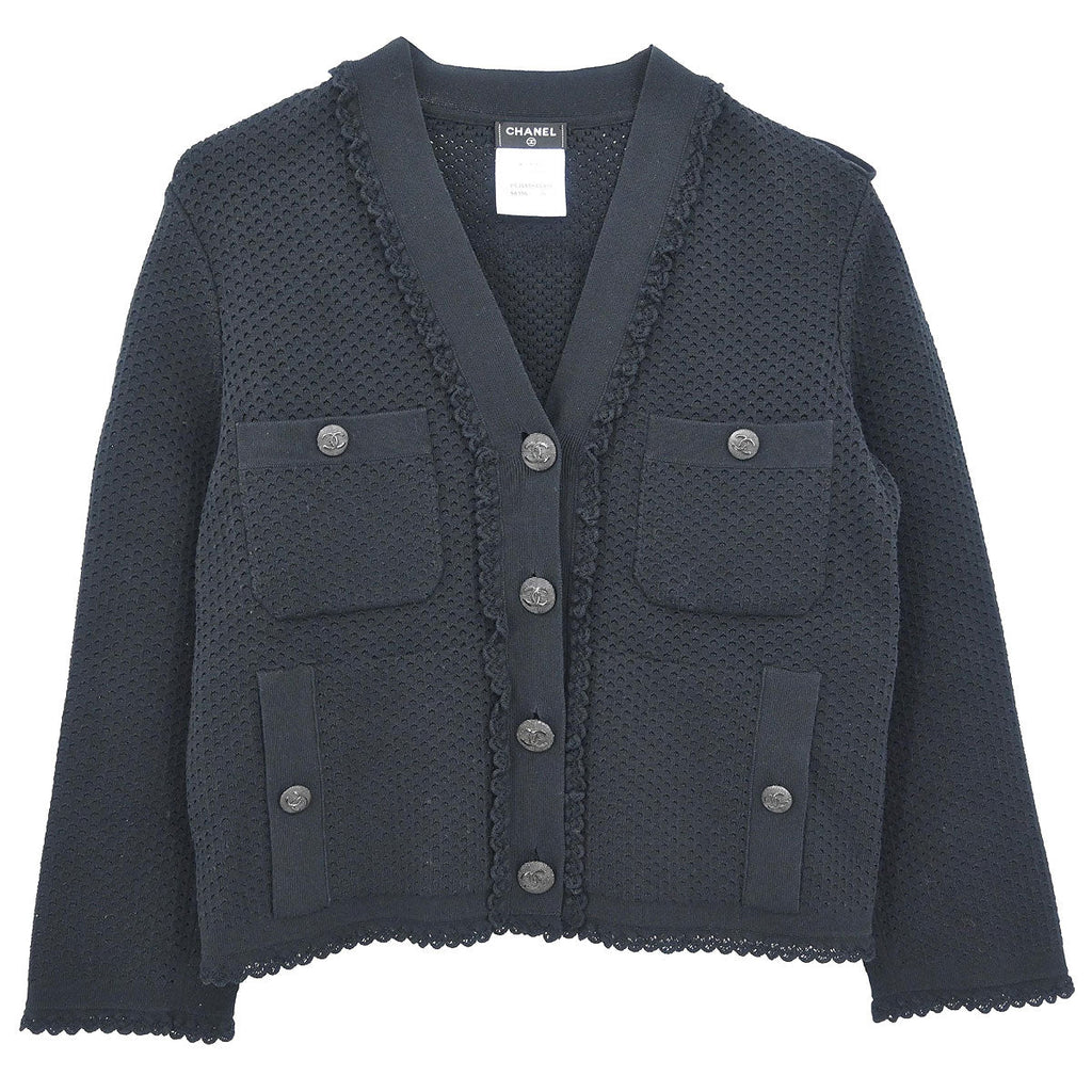 Chanel 2016 Single Breasted Collarless Jacket Black #36