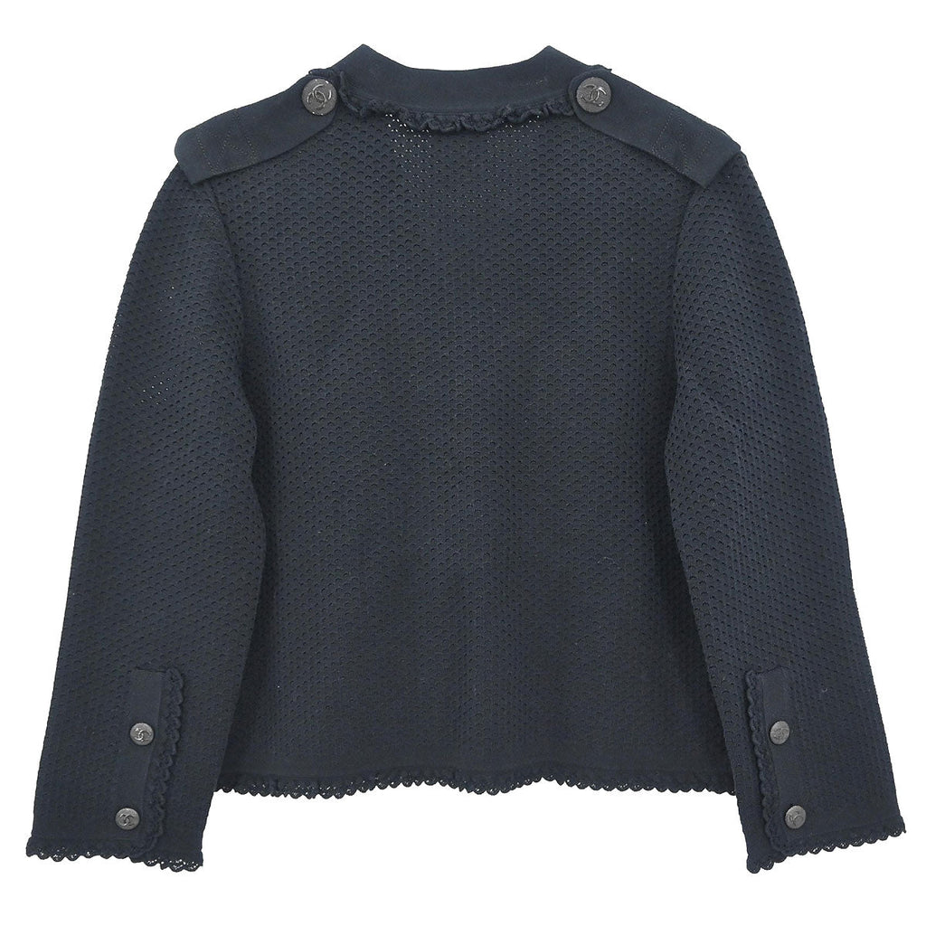 Chanel 2016 Single Breasted Collarless Jacket Black #36