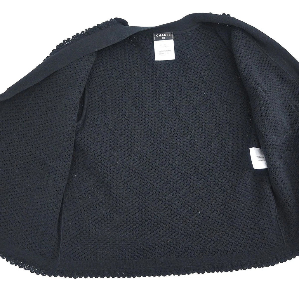 Chanel 2016 Single Breasted Collarless Jacket Black #36