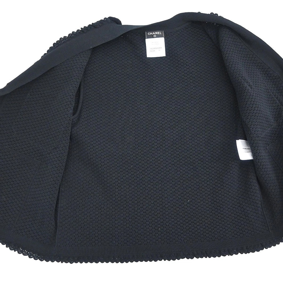 Chanel 2016 Single Breasted Collarless Jacket Black #36