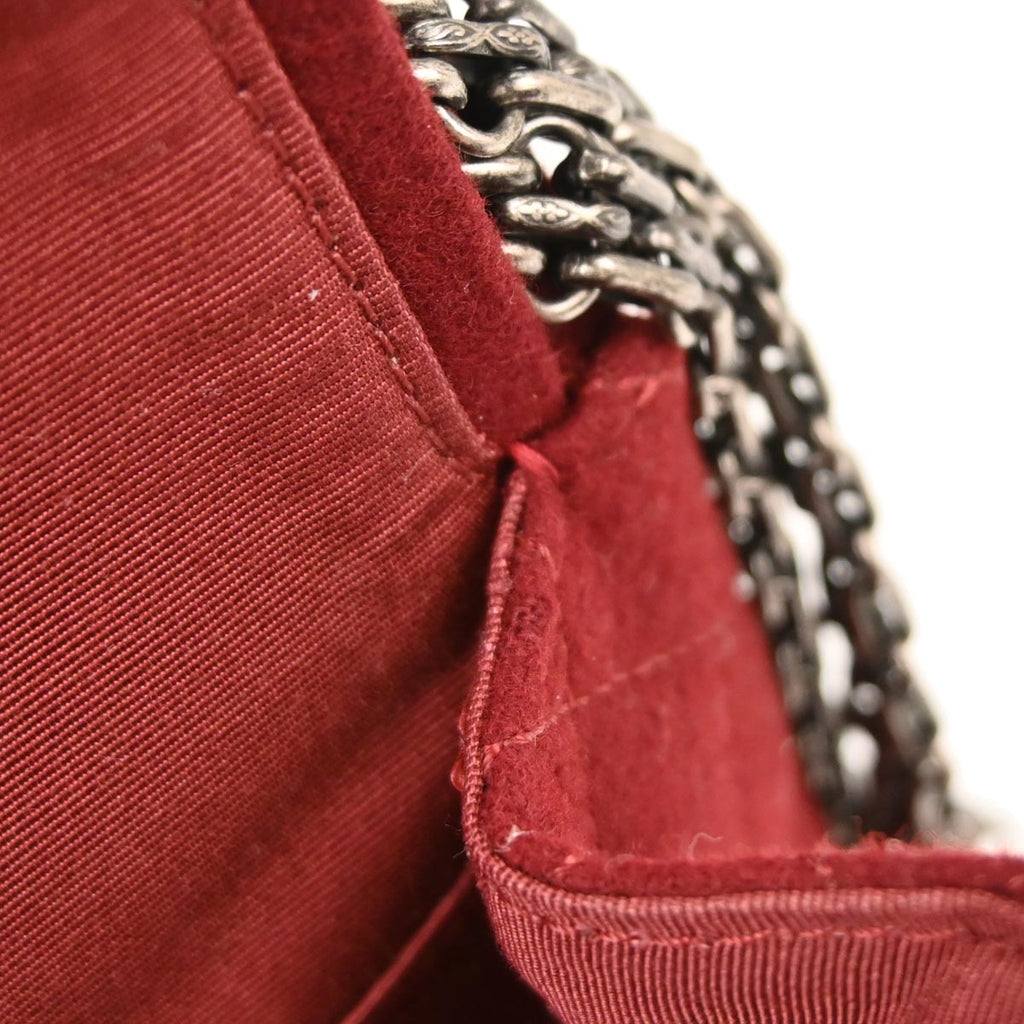 Chanel 2015-2016 Red Wool 2.55 Classic Double Flap Shoulder Bag