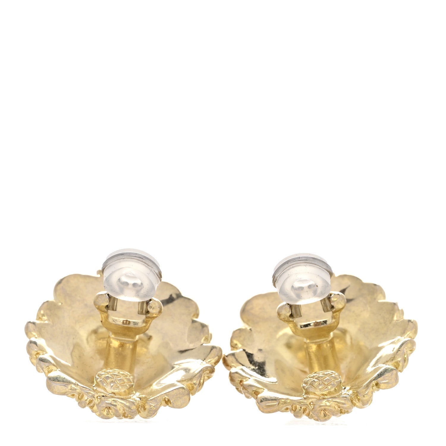 Gucci Crystal Lion Head Clip On Earrings Aged Gold Green