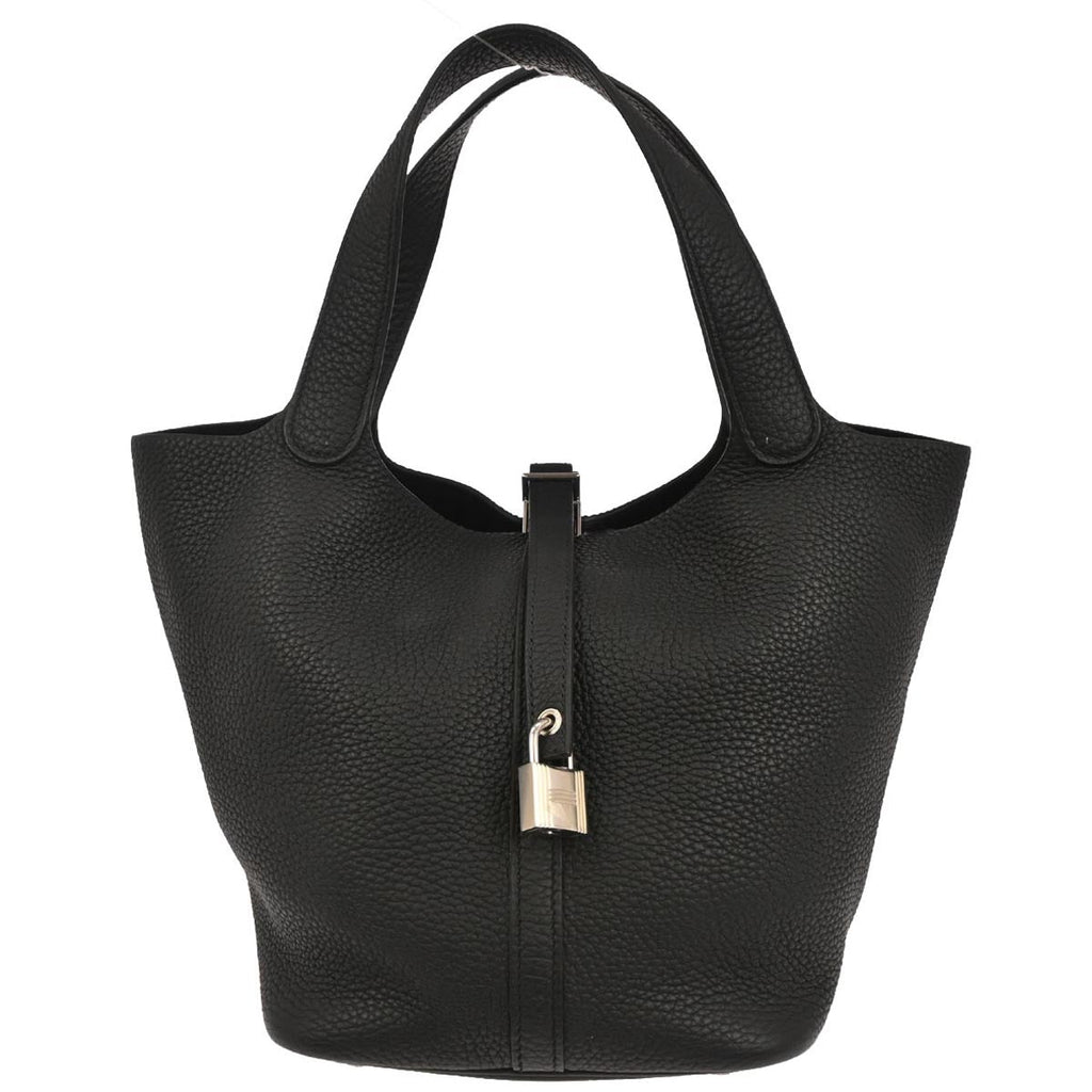 Hermes Black Taurillon Clemence Picotin Lock 22 MM Handbag