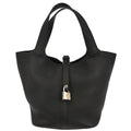 Hermes Black Taurillon Clemence Picotin Lock 22 MM Handbag