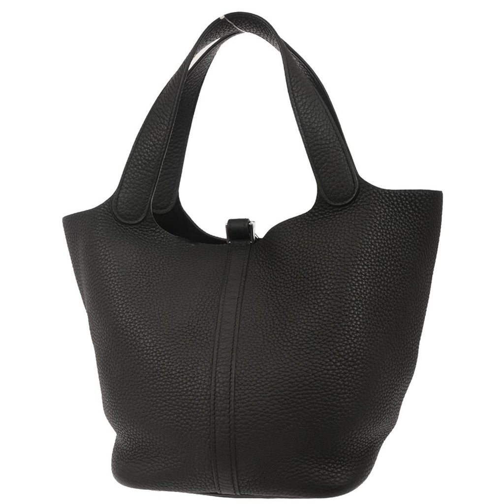 Hermes Black Taurillon Clemence Picotin Lock 22 MM Handbag