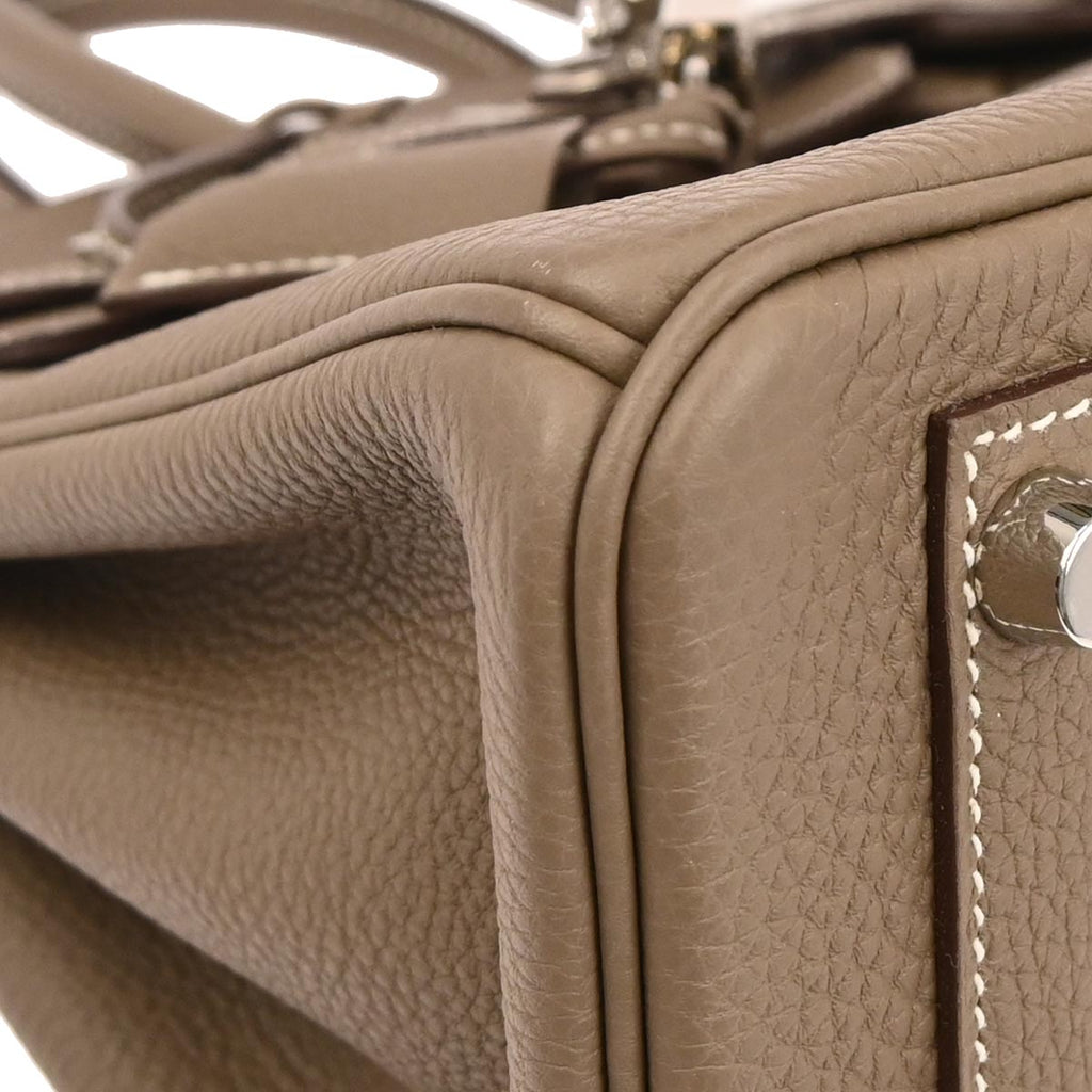 Hermes Etoupe Gray Togo Birkin 25 Handbag