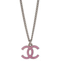 Chanel CC Chain Necklace Pendant Silver Costume Pearl C19C
