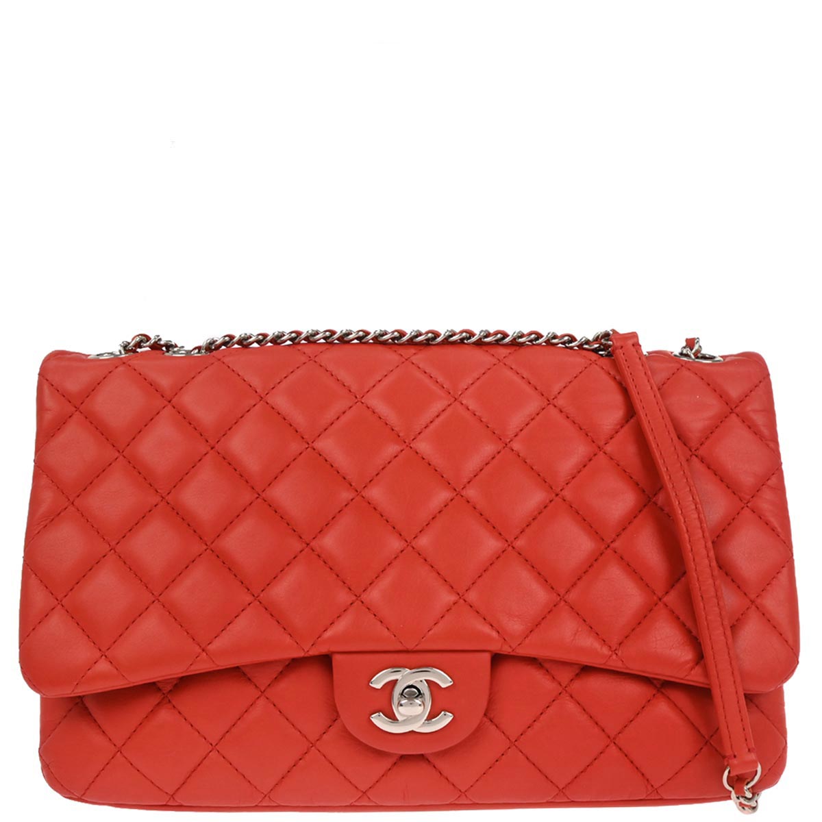 Chanel 2014 Red Lambskin Tender Touch Flap Shoulder Bag