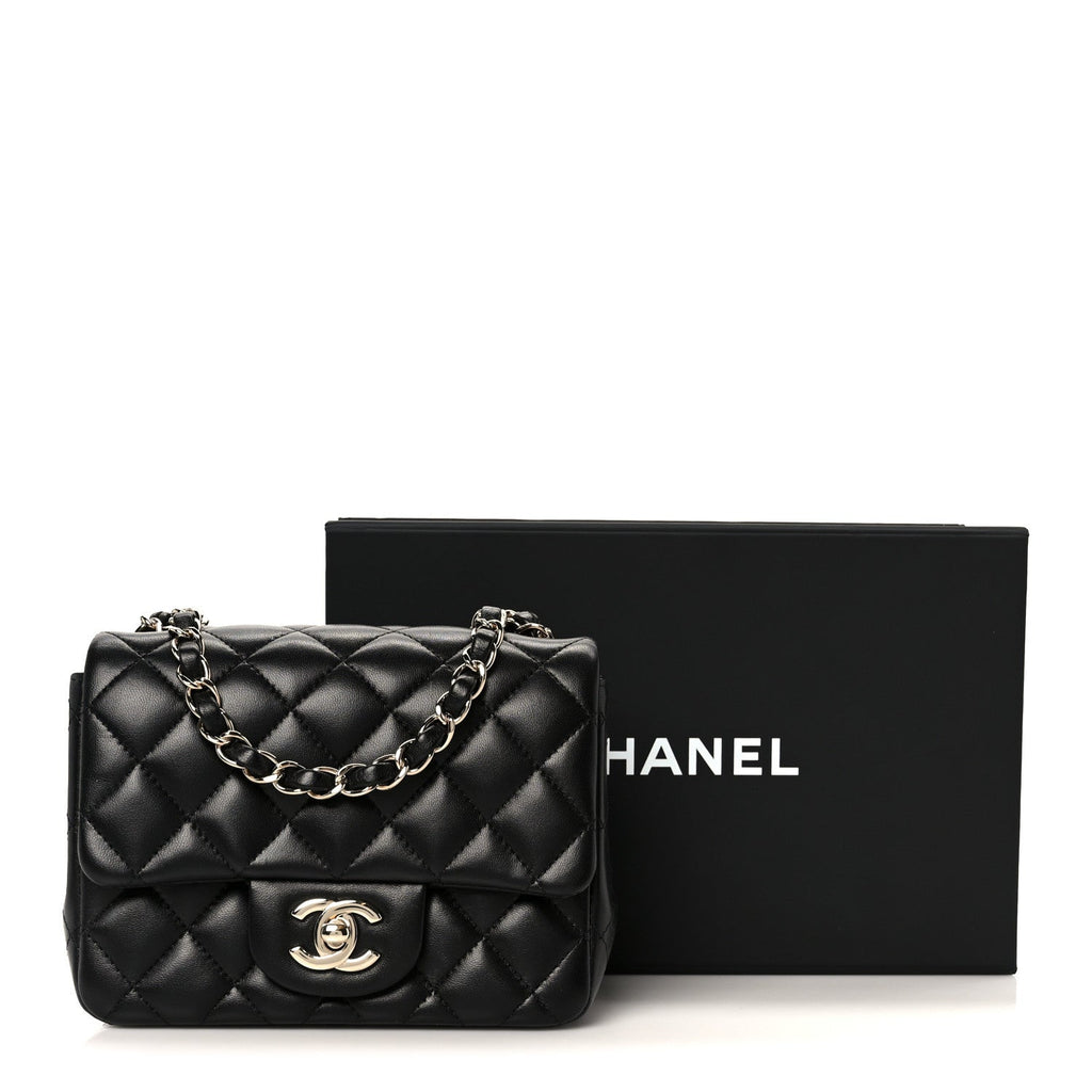 Chanel Lambskin Quilted Mini Square Flap Black