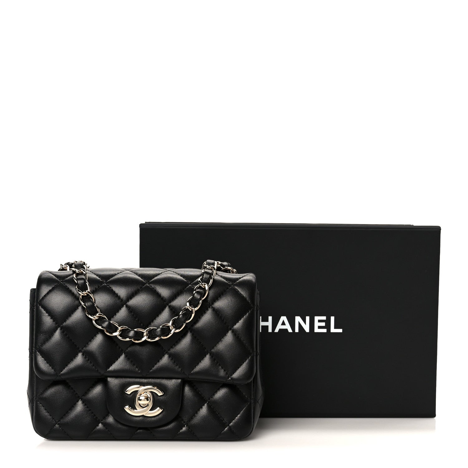 Chanel Lambskin Quilted Mini Square Flap Black