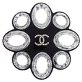 Chanel CC Brooch Pin Rhinestone Black 16P
