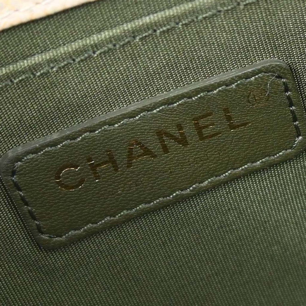 Boy Chanel 2017 Beige Caviar Skin Cuba Painted Medium Shoulder Bag