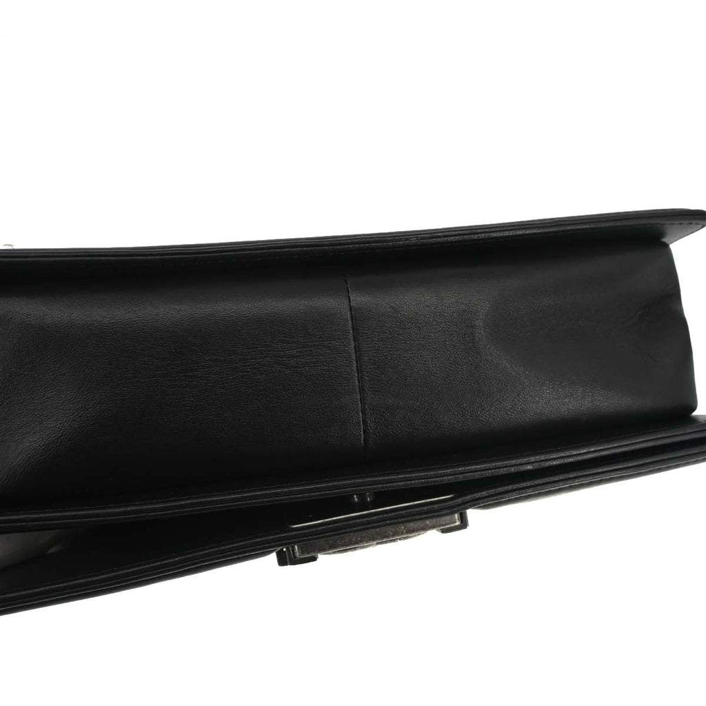 Boy Chanel 2015-2016 Black Lambskin 3D Pleated Medium Shoulder Bag