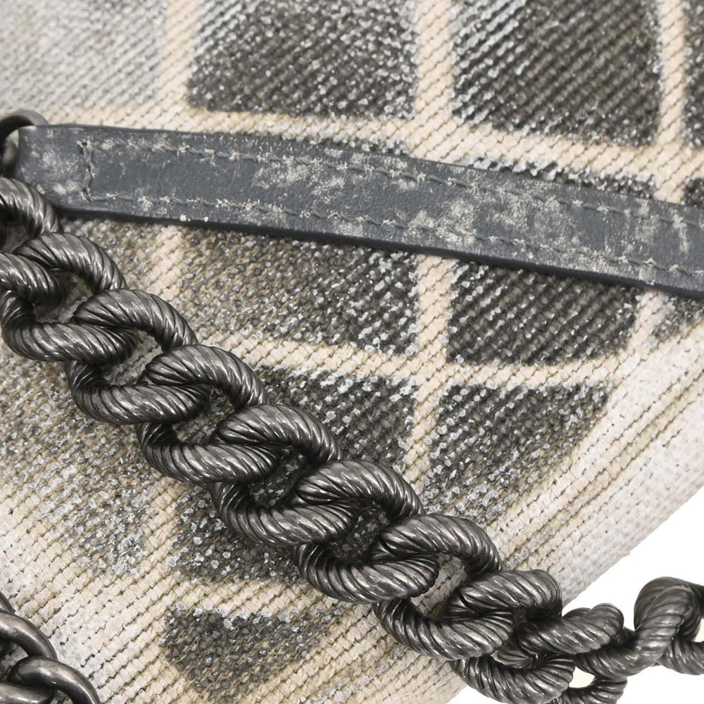 Boy Chanel 2014 Beige Canvas Graffiti Medium Shoulder Bag