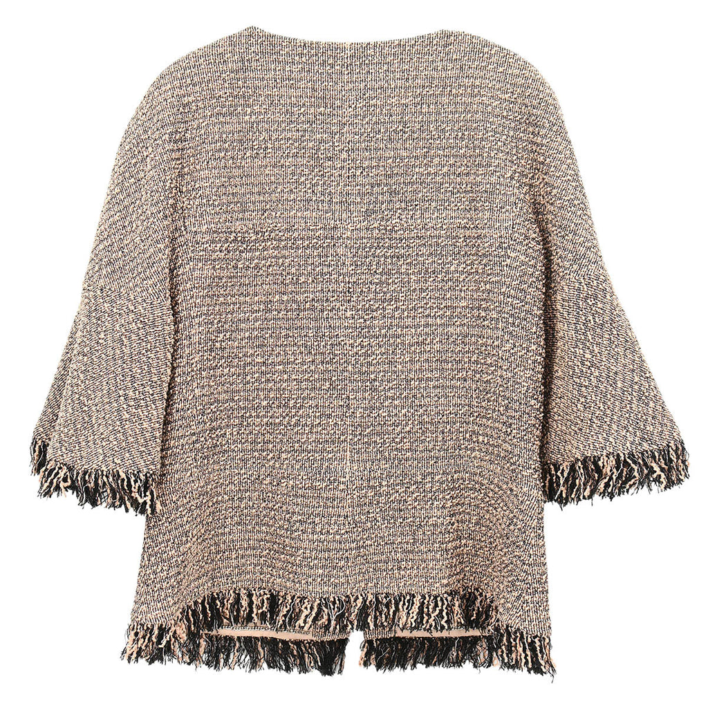 Chanel 2018 Single Breasted Collarless Tweed Jacket Pink #38