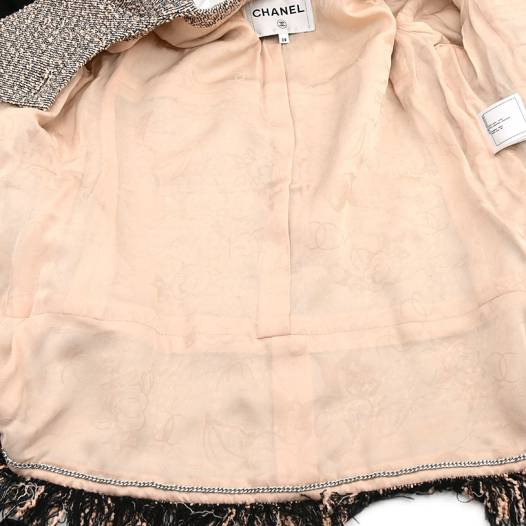 Chanel 2018 Single Breasted Collarless Tweed Jacket Pink #38