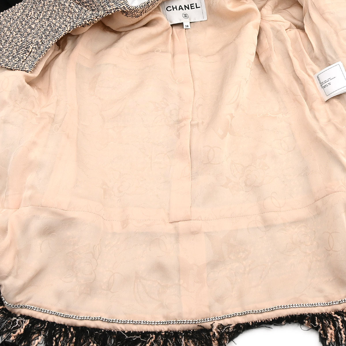 Chanel 2018 Single Breasted Collarless Tweed Jacket Pink #38