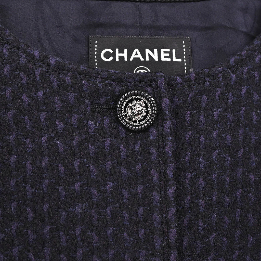 Chanel 2014-2015 Collarless Coat Navy #40