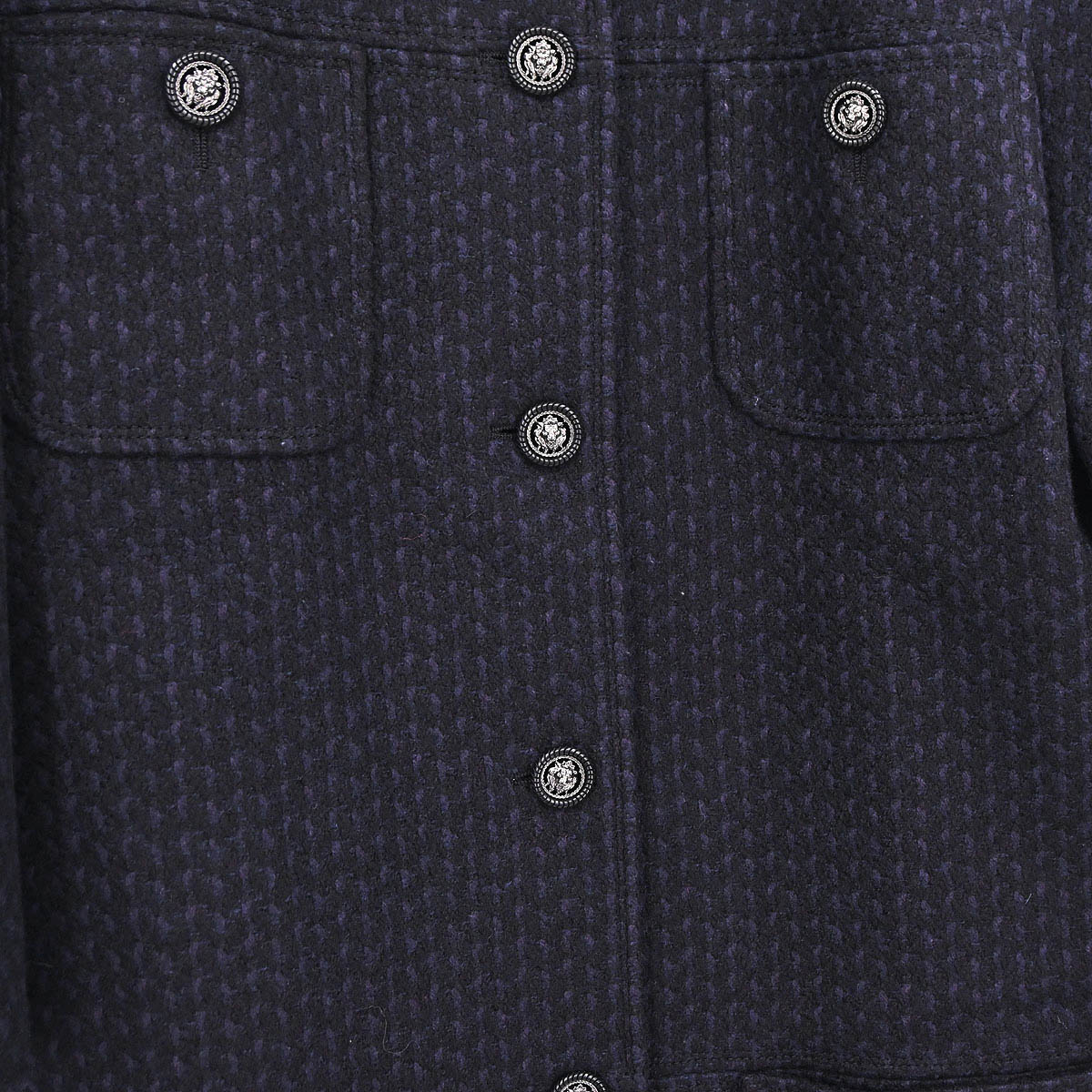Chanel 2014-2015 Collarless Coat Navy #40