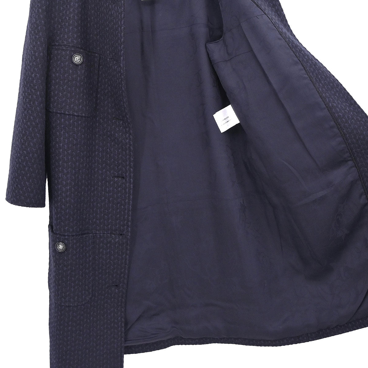 Chanel 2014-2015 Collarless Coat Navy #40