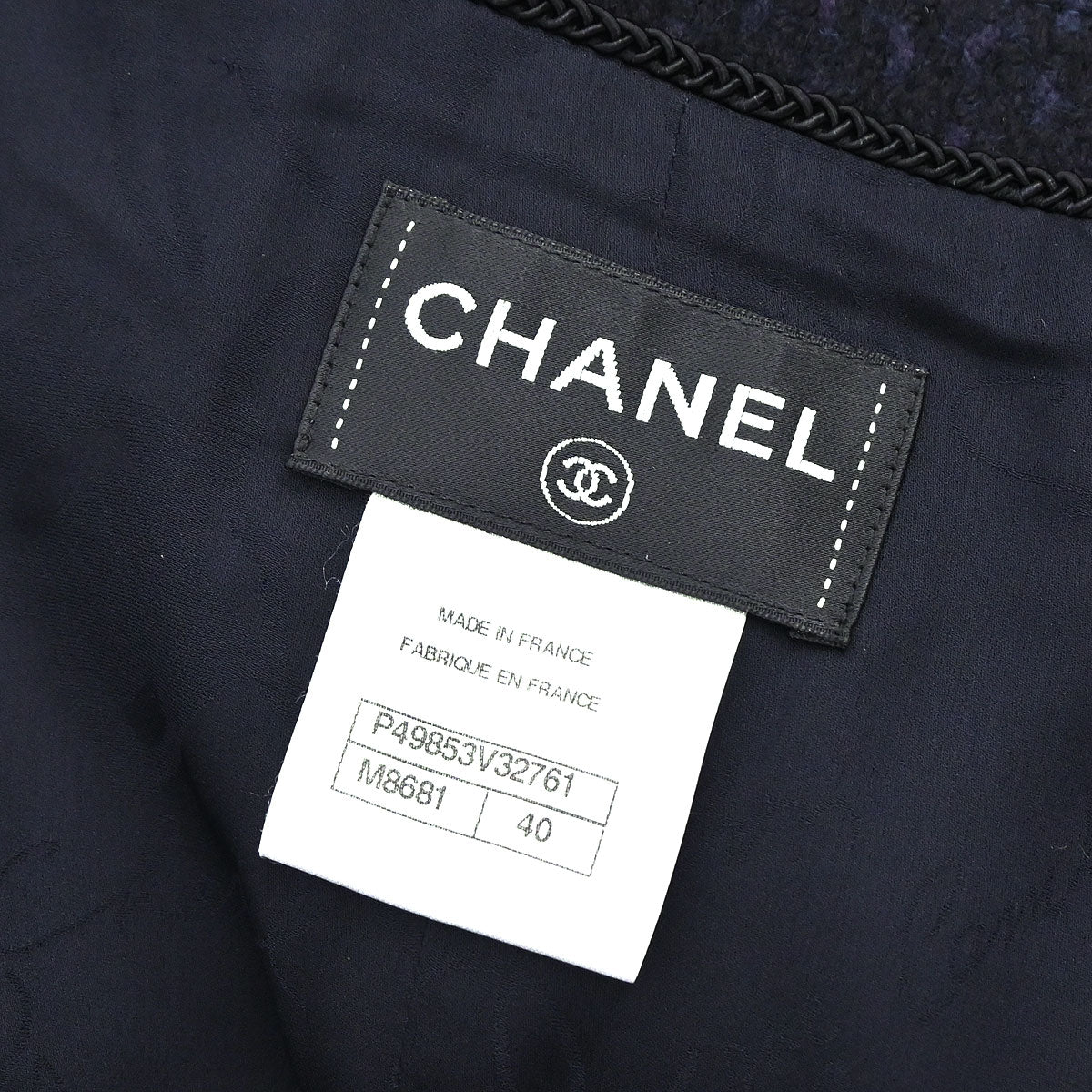 Chanel 2014-2015 Collarless Coat Navy #40