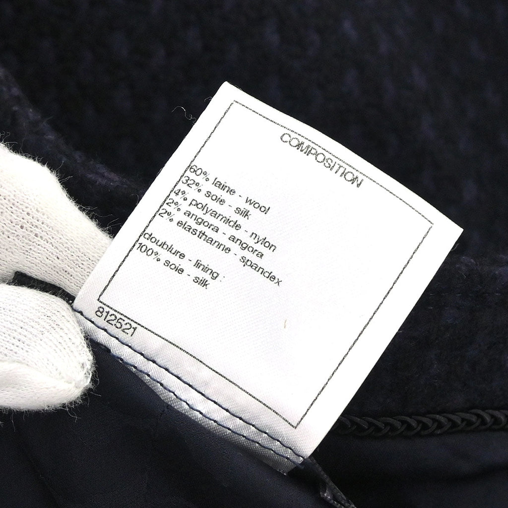 Chanel 2014-2015 Collarless Coat Navy #40