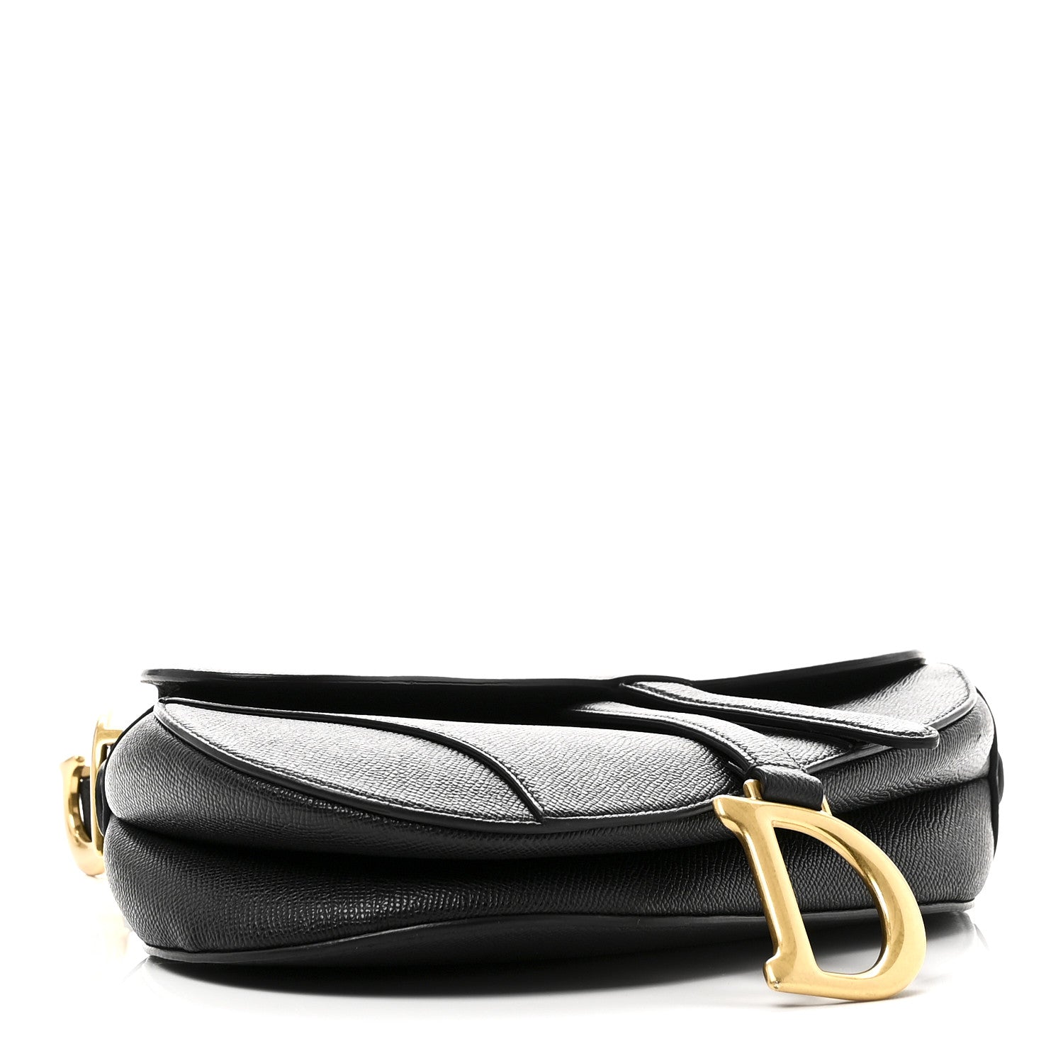 Christian Dior Grained Calfskin Saddle Bag Black