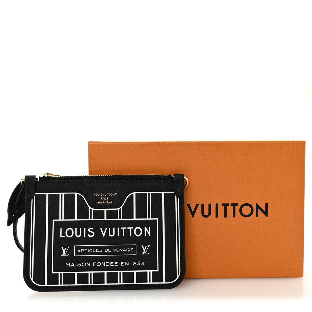 Louis Vuitton Calfskin Neverfull Inside Out MM Pochette Black