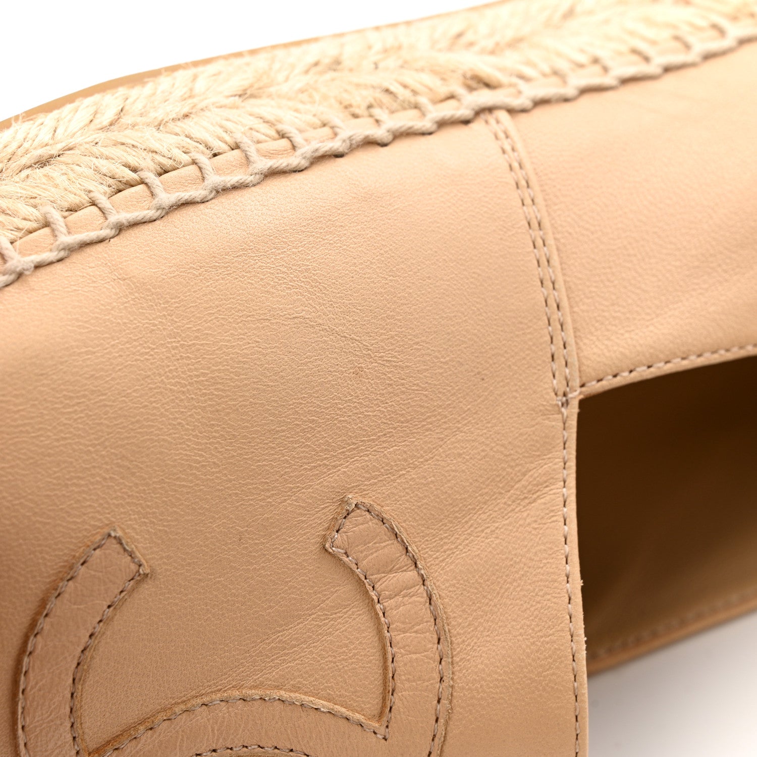Lambskin CC Espadrilles 39 Beige Black