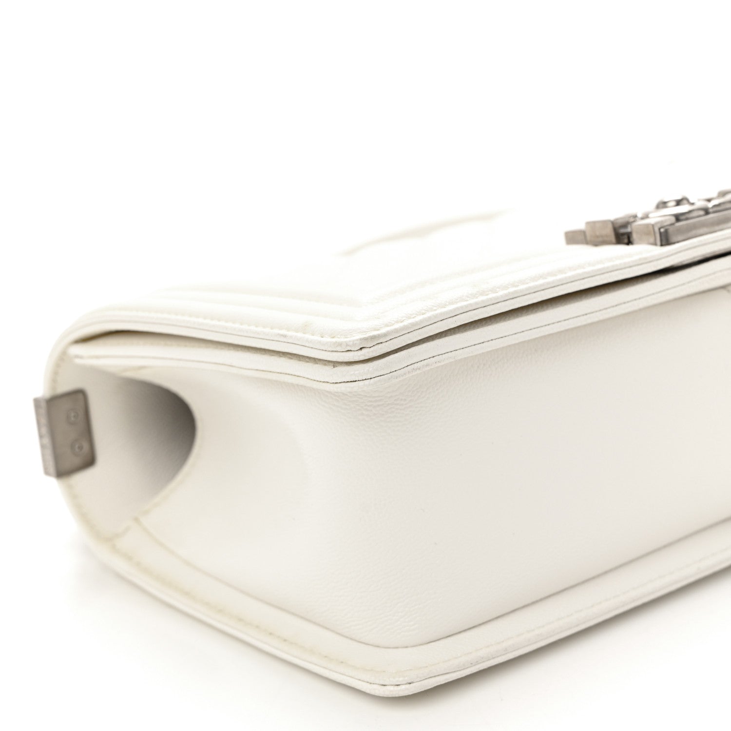 Chanel Caviar Quilted Medium Boy Flap White