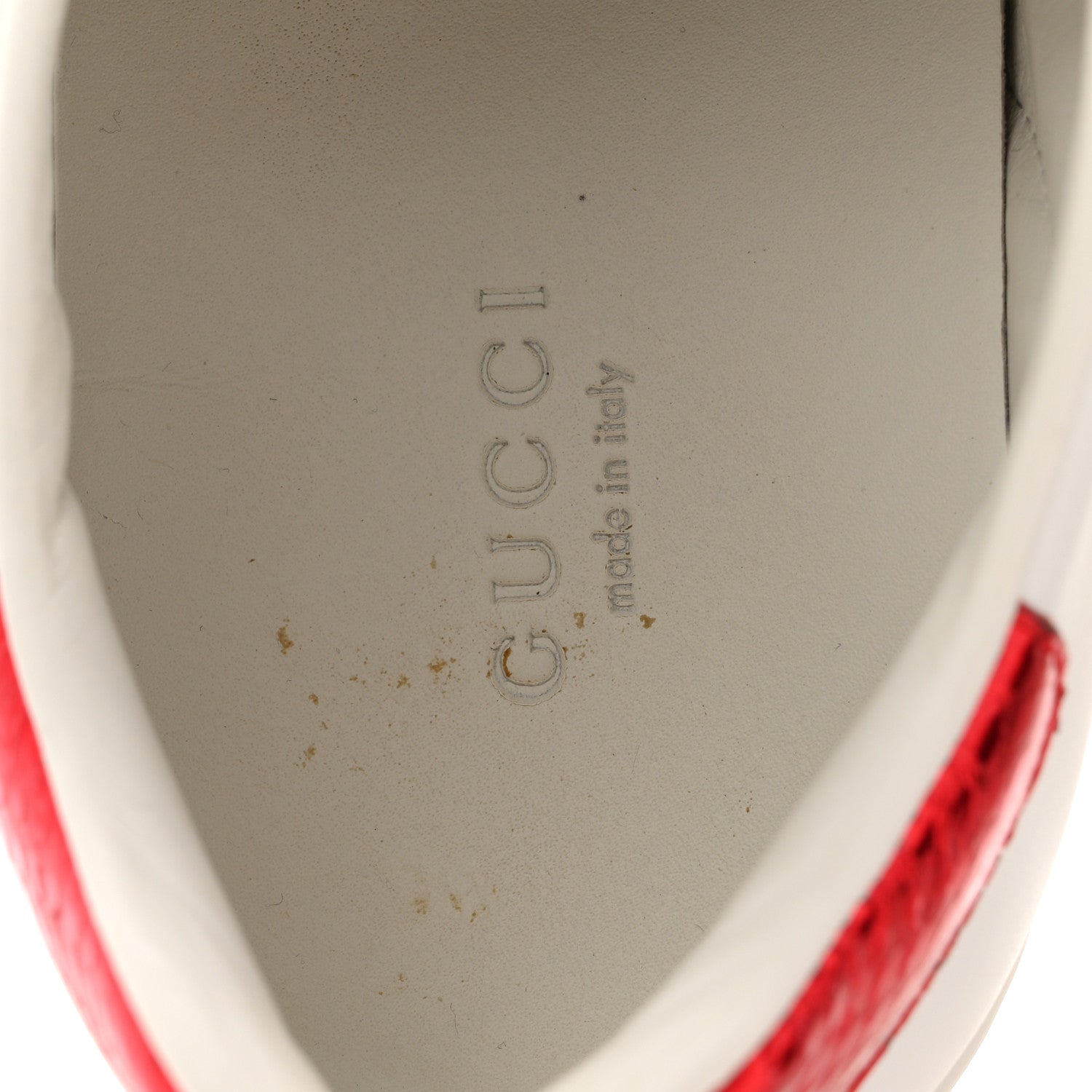 Gucci Calfskin Ayers Web Blind for Love Embroidered Womens Ace Sneakers 40.5 White
