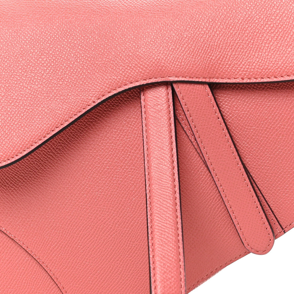 Christian Dior Grained Calfskin Saddle Bag Pink