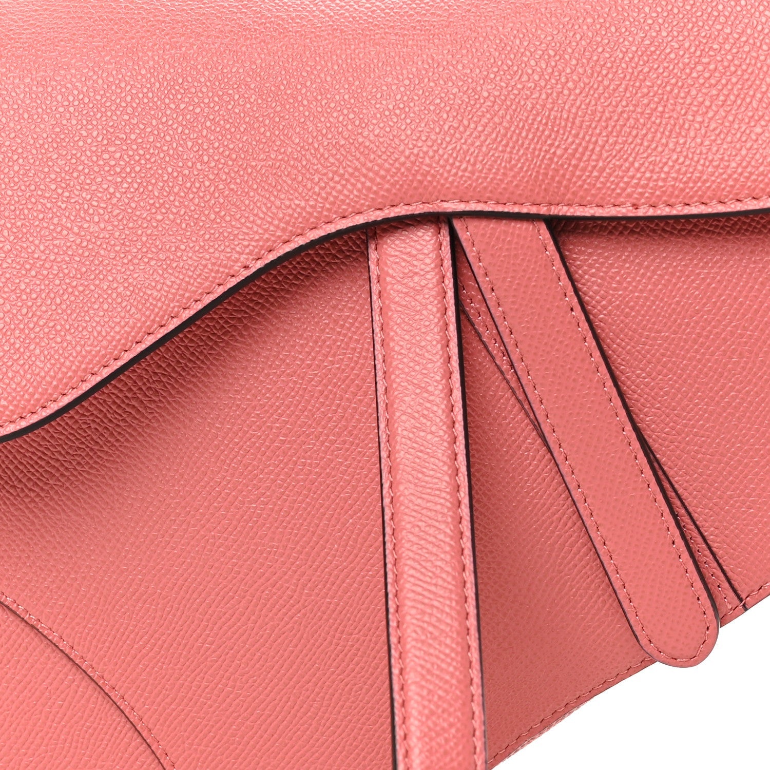 Christian Dior Grained Calfskin Saddle Bag Pink
