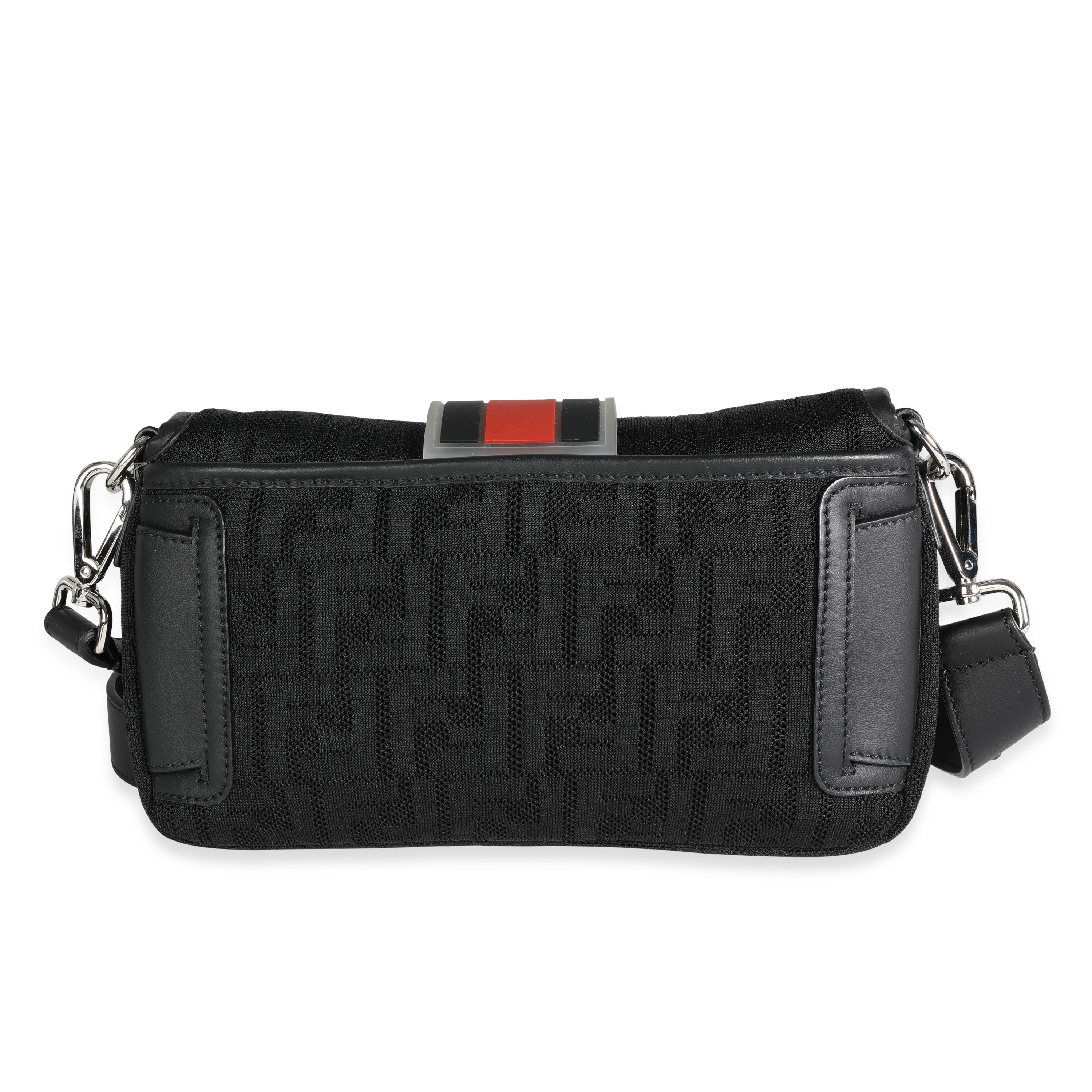 Fendi Black Neoprene & Leather Baguette Messenger Bag
