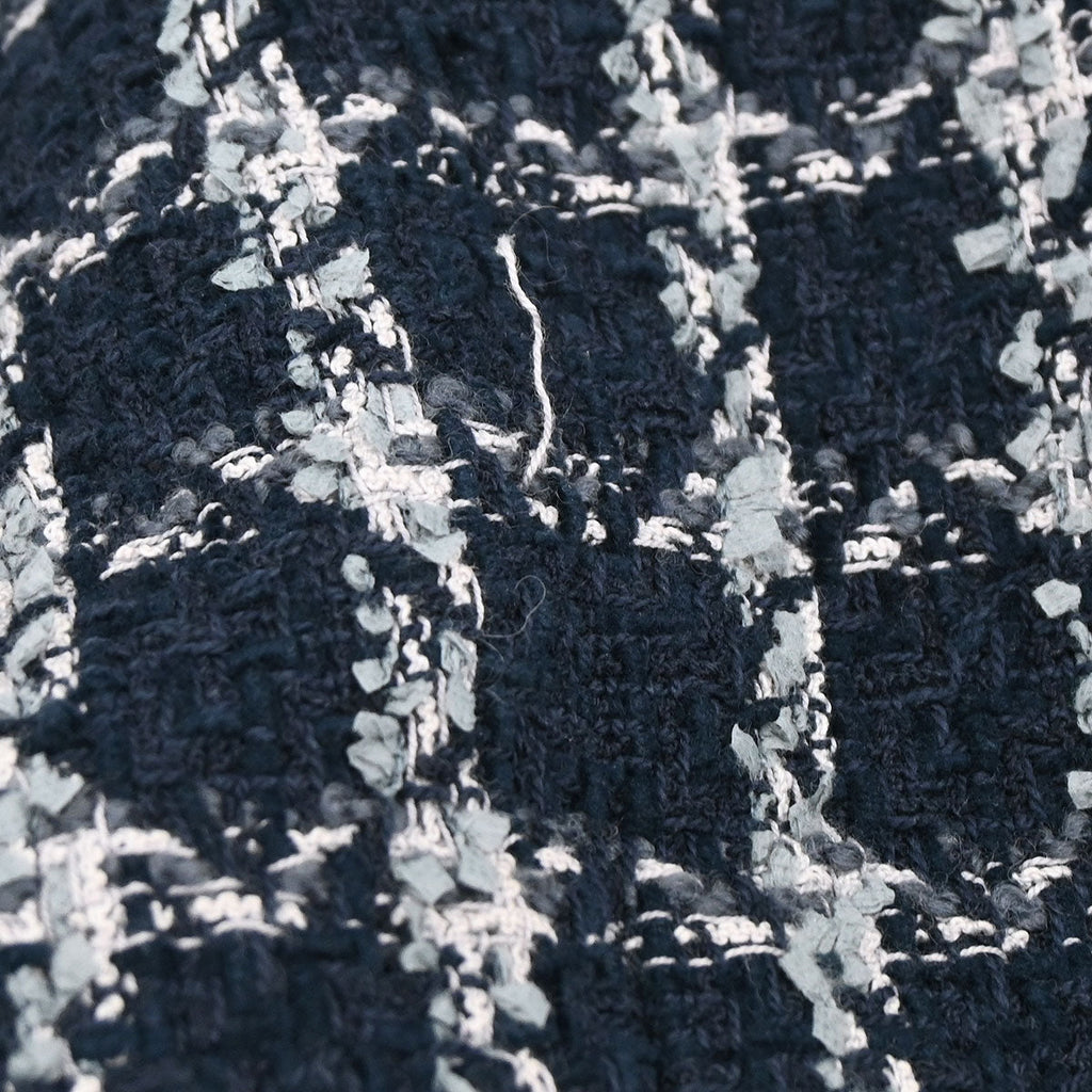 Chanel 2014-2015 Single Breasted Collarless Tweed Jacket Navy #34