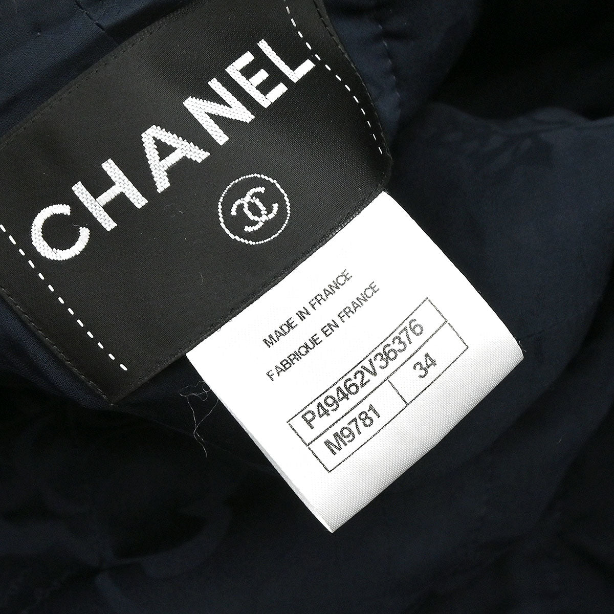 Chanel 2014-2015 Single Breasted Collarless Tweed Jacket Navy #34