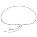 Chanel Silver Chain Belt CC A12W Small Good