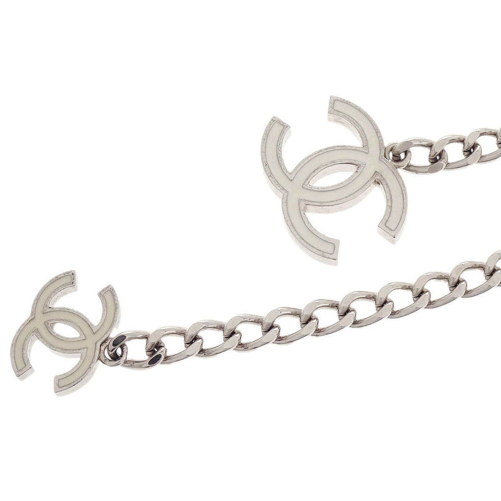 Chanel Silver Chain Belt CC A12W Small Good