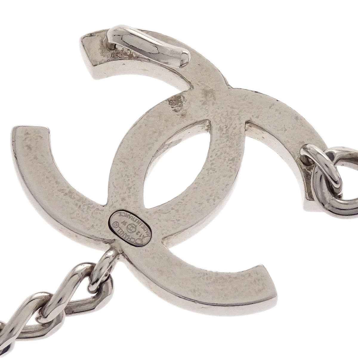 Chanel Silver Chain Belt CC A12W Small Good