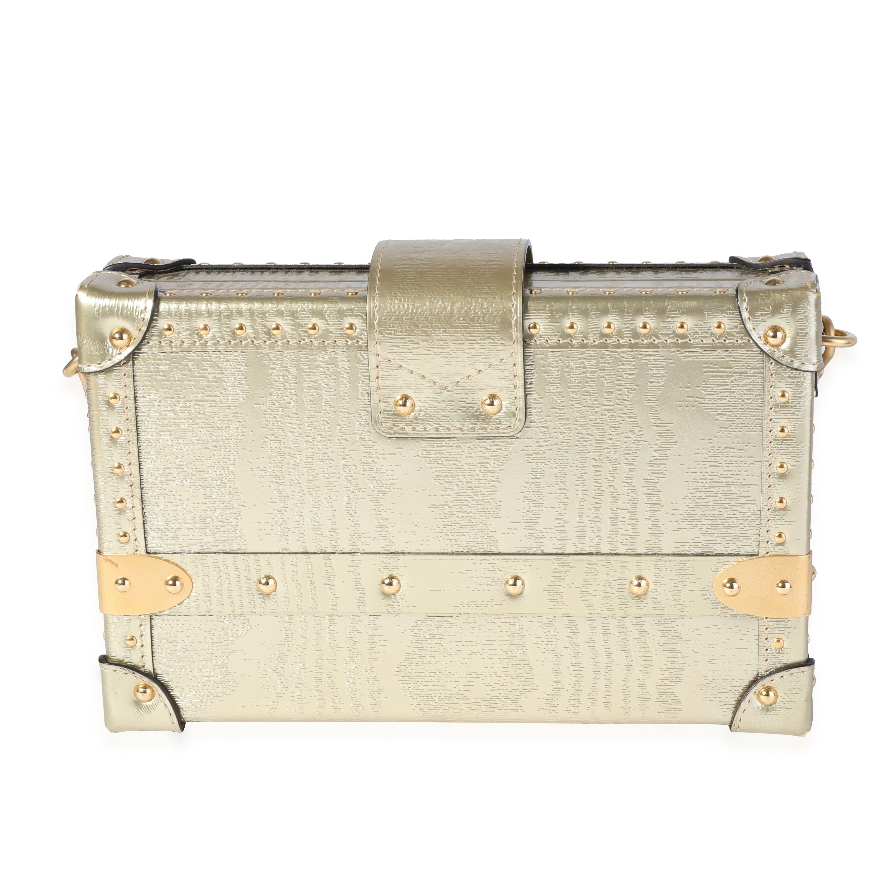 Louis Vuitton Gold Grain de Bois Petite Malle