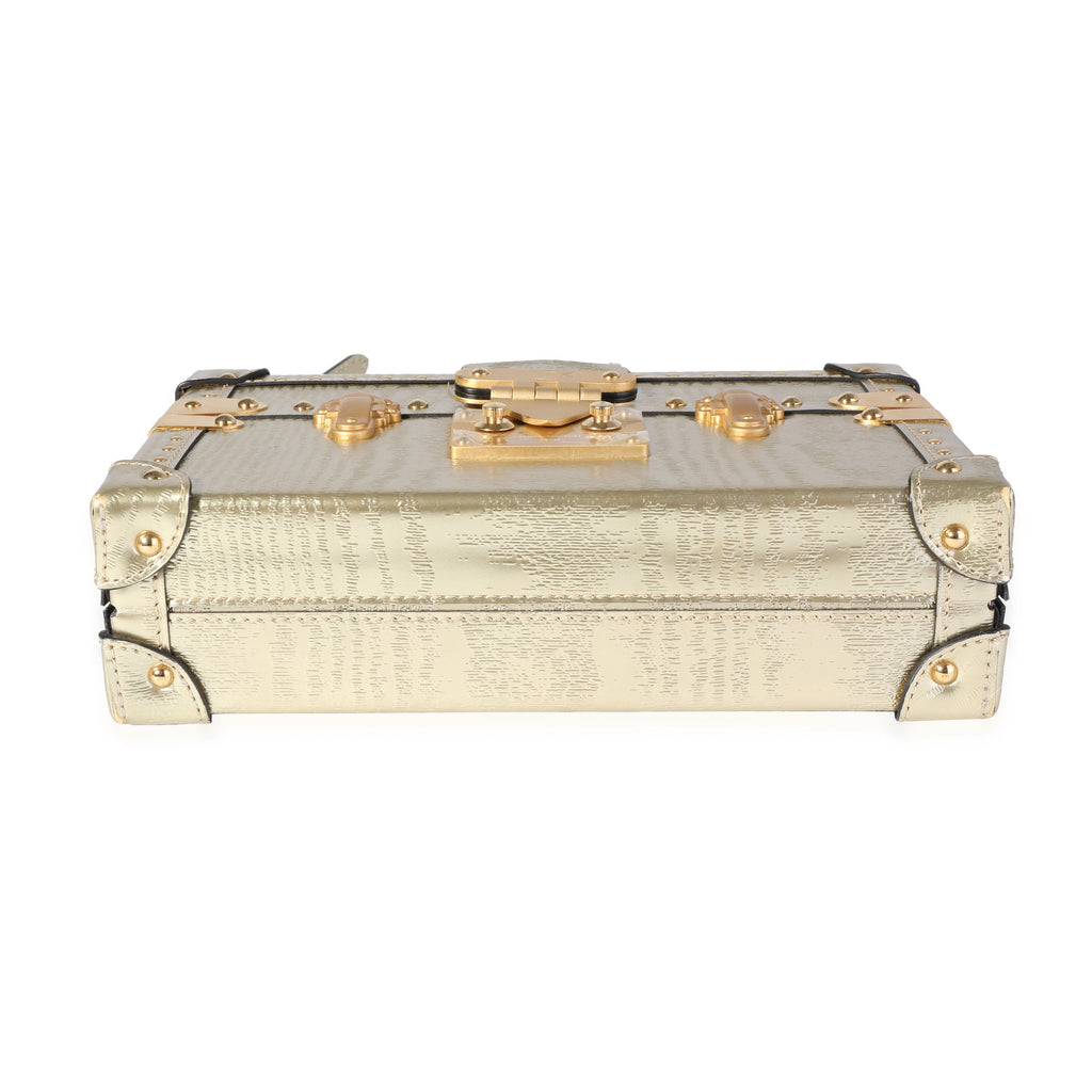 Louis Vuitton Gold Grain de Bois Petite Malle