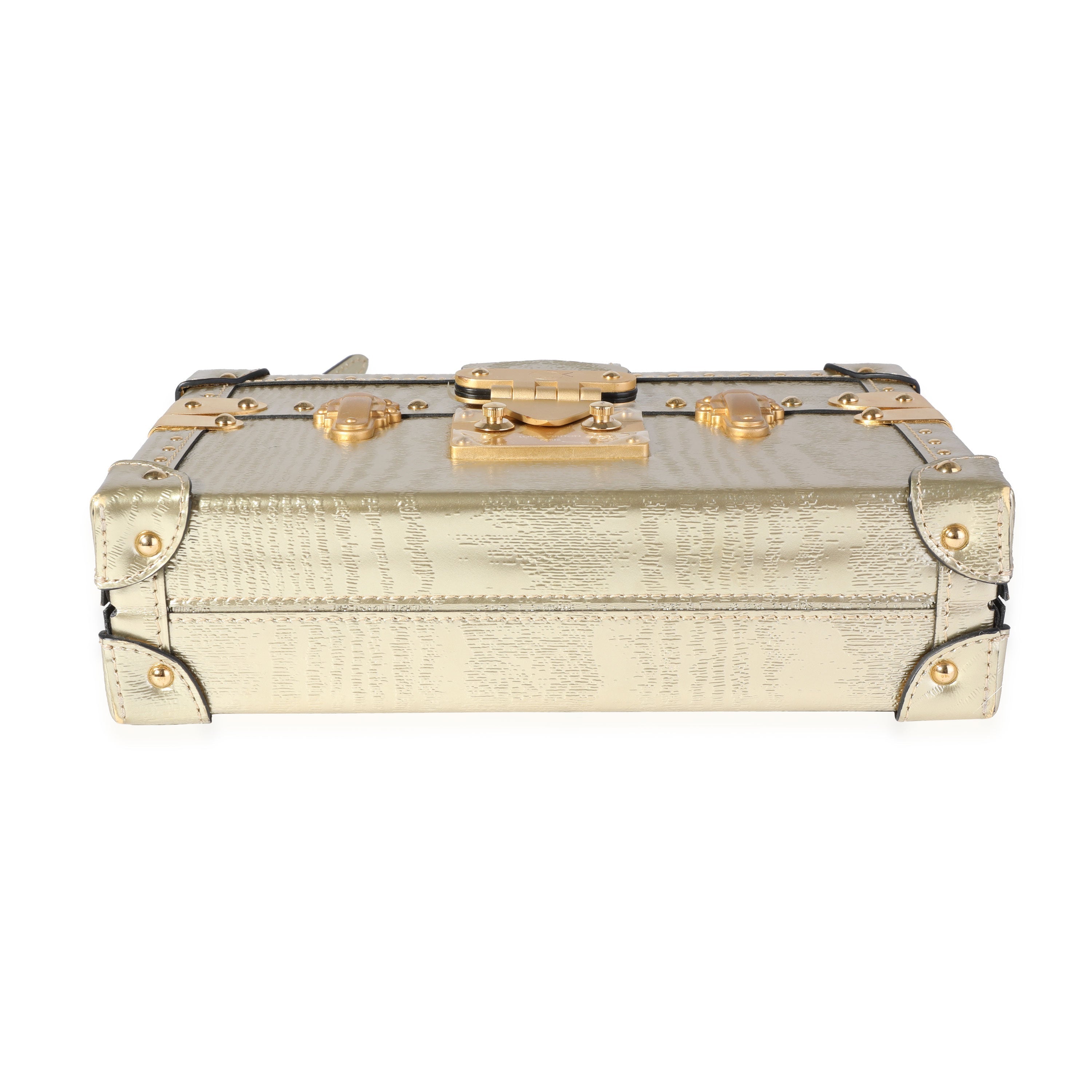 Louis Vuitton Gold Grain de Bois Petite Malle