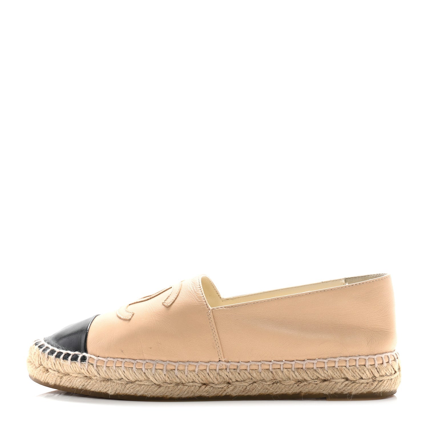 Lambskin CC Espadrilles 39 Beige Black