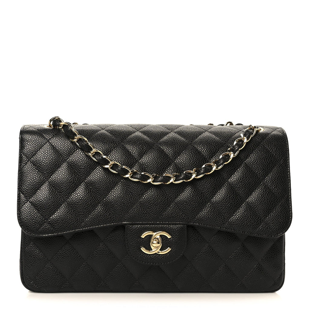 Chanel Caviar Quilted Jumbo Double Flap Black