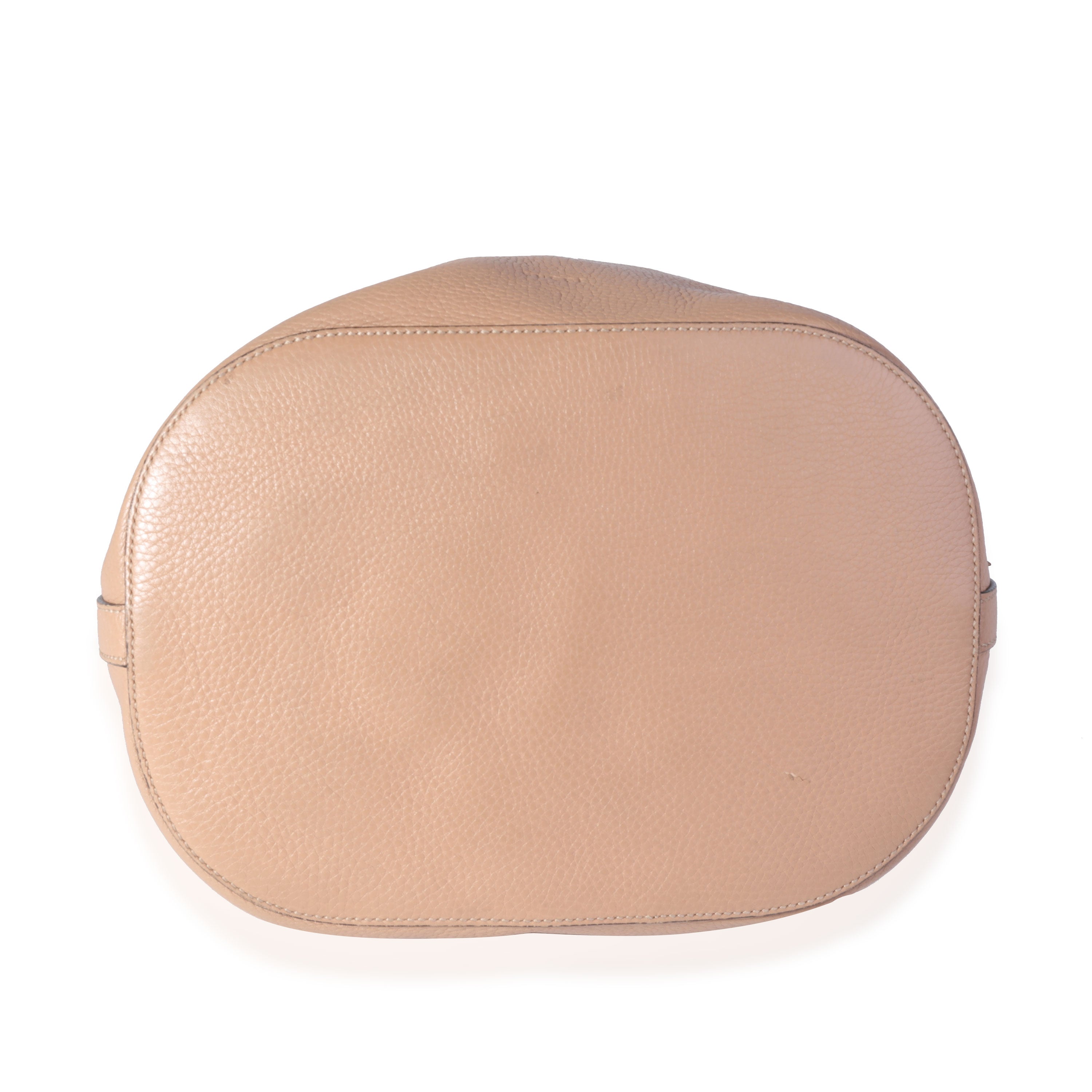 Gucci Beige Pebbled Leather Miss Bamboo Bucket Bag