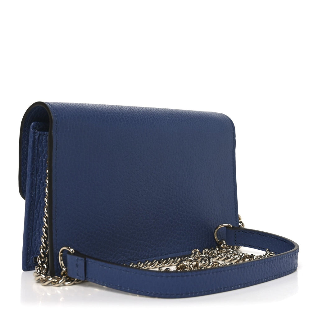 Gucci Dollar Calfskin Interlocking G Chain Wallet Caspian