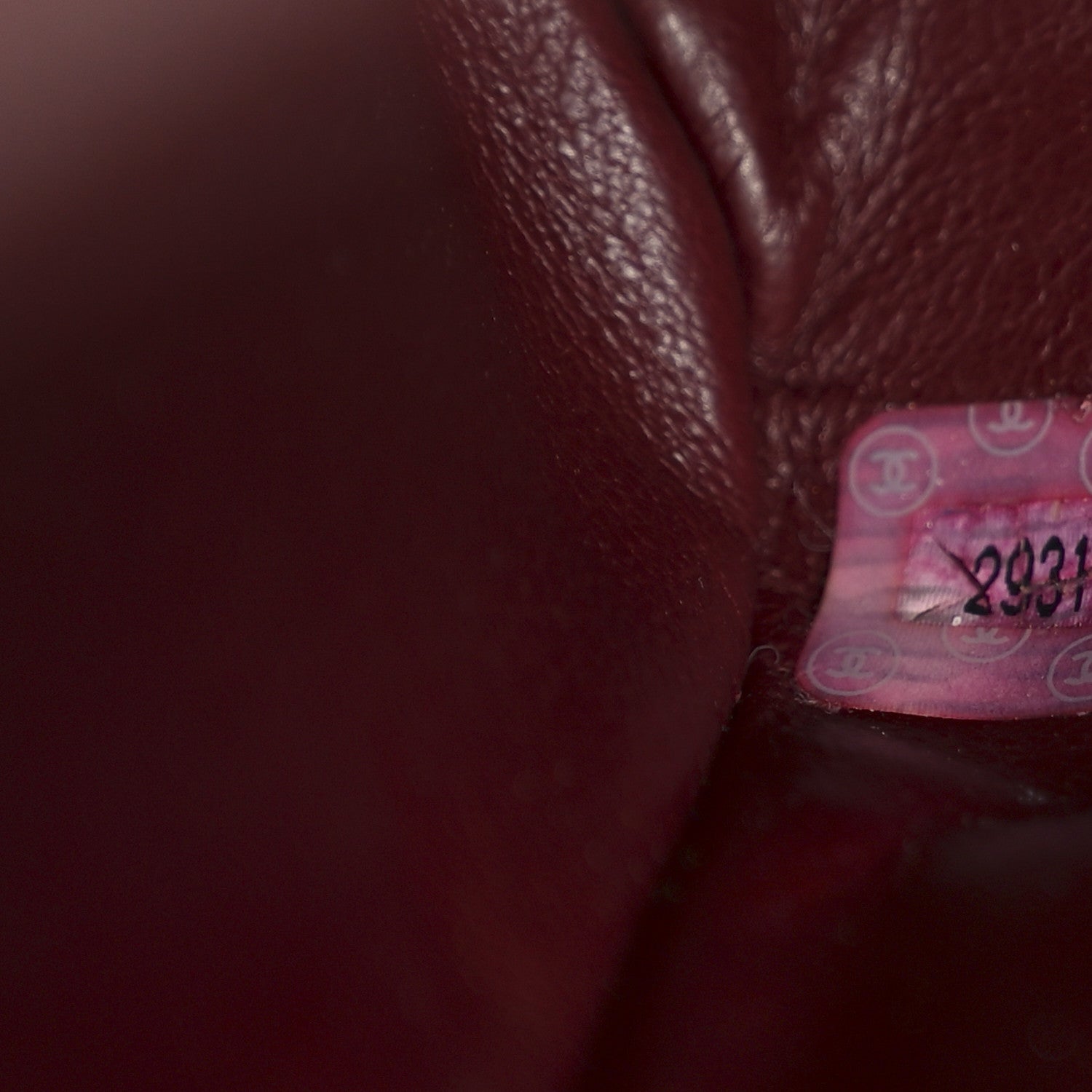 Chanel Lambskin Vertical Quilted CC Flap Shoulder Bag Burgundy