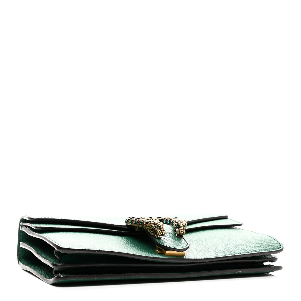Gucci Pebbled Calfskin Small Dionysus Shoulder Bag Emerald